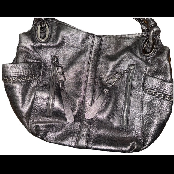 B Makowsky Handbag Copper Colored Leather Large Shoulder Bag